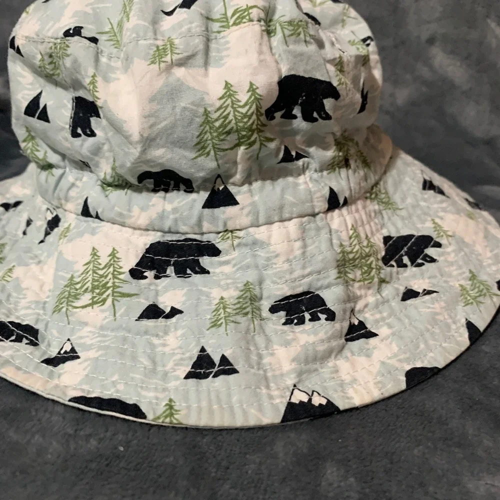 Jan & Jul Bucket Hat Kids L Bear Mountain Blue White Sun Hat